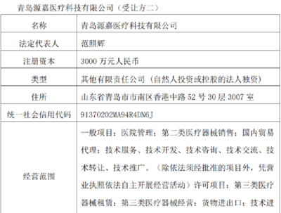 杭州公司實控人擬變更，青島嶗山區財政局或接手，業務聚焦二類醫療器械銷售